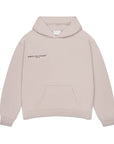 Flat lay of Brklyn Park Essence Fleece Hoodie in grey, showing minimalist design and front kangaroo pocket