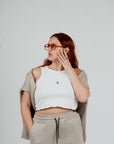 Signature Ribbed Cropped Tank